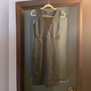 French Connection forest green midi dress